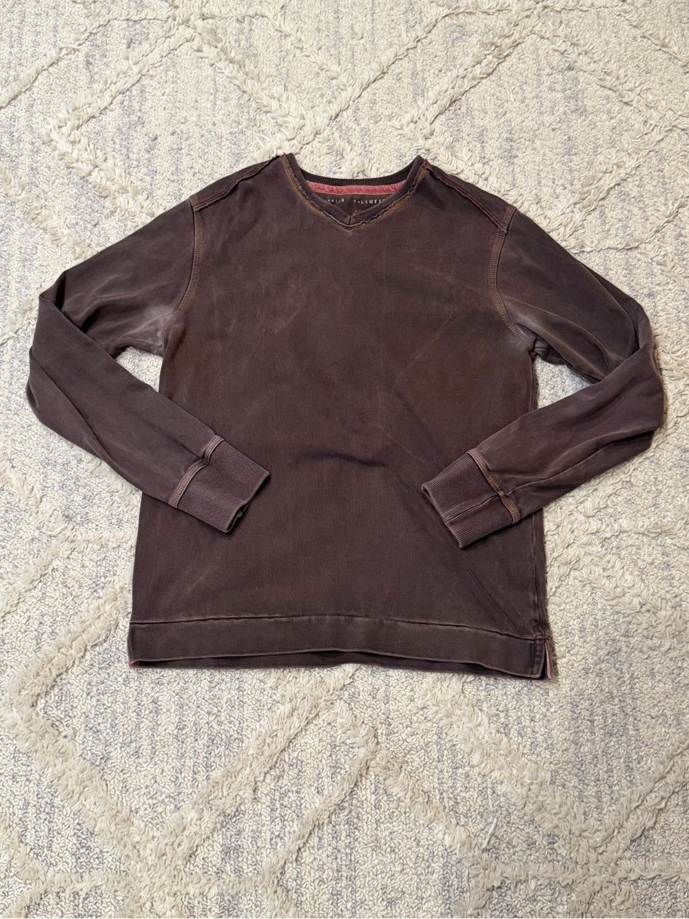 Jeremiah Vintage Dark Brown V-Neck Crewneck